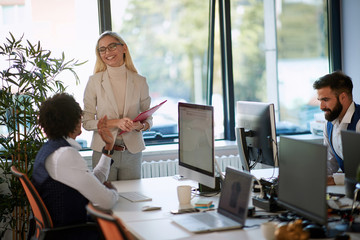 Team manager  with business people  planning idea on business meeting in office.