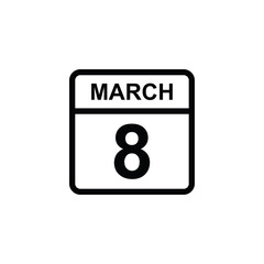 calendar - March 8 icon illustration isolated vector sign symbol
