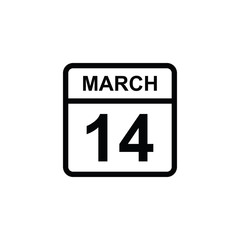 calendar - March 14 icon illustration isolated vector sign symbol