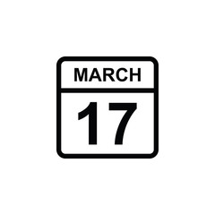 calendar - March 17 icon illustration isolated vector sign symbol
