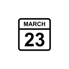 calendar - March 23 icon illustration isolated vector sign symbol