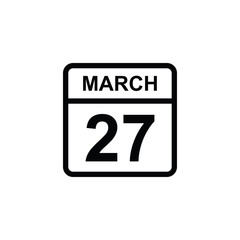 calendar - March 27 icon illustration isolated vector sign symbol