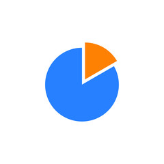 Pie chart graph sign icon. Diagram  - vector icon