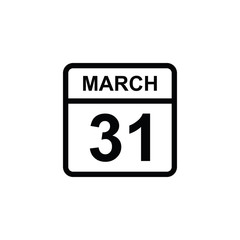 calendar - March 31 icon illustration isolated vector sign symbol