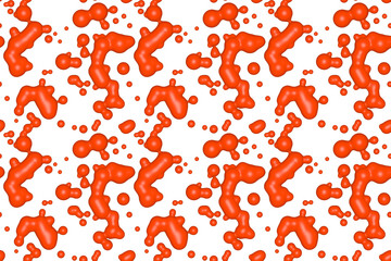 Seamless pattern of abstract liquid biology organic style. 3d illustration. Paper print or fabric textile texture.