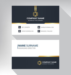 Business card in modern luxury style black gold white