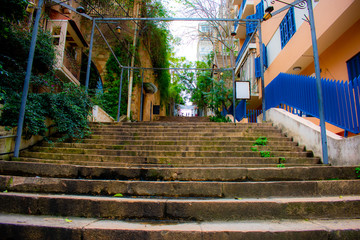 Naklejka premium Saint Nicholas stairs in the Beirut downtown district of Gemmayze. These stairs are a famous tourist attraction