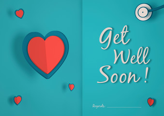 Greeting card for a sick person to get well soon