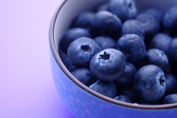 Close up of fresh blue berry in a bowl 
