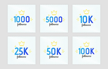 Congratulation banners for social networks. Blogger celebrates a large number of subscribers