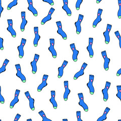 Fototapeta na wymiar happy and beauty pattern of blue socks