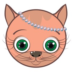 Little girl a little animal. Sweet and defenseless, beautiful and charming, stands and looks. Vector illustration.