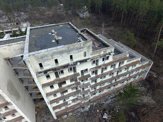 The destruction of the remnants of communism (drone image).Totally marauded and vandalised by...