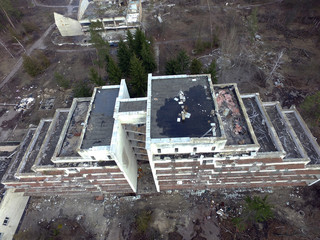 The destruction of the remnants of communism (drone image).Totally marauded and vandalised by...