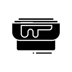 Color box black icon, concept illustration, vector flat symbol, glyph sign.