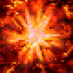 Explode Flash, Cartoon Explosion, Star Burst. Sharp Particles Fly in the Air.