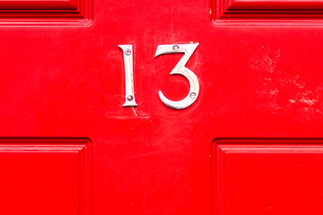 House number 13 - obrazy, fototapety, plakaty