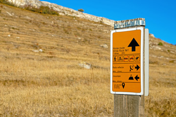 warning and prohibiting signs in the tourist park natural area