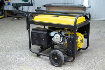 Gasoline generator for generating electricity in an emergency.