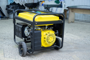 Gasoline generator for generating electricity in an emergency.