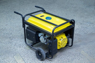 Gasoline generator for generating electricity in an emergency.