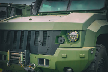 Front of a military armored vehicle