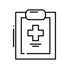 Obraz premium Medicine receipt line icon, concept sign, outline vector illustration, linear symbol.