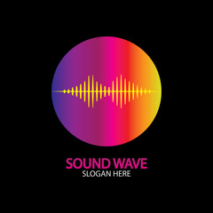 Sound Wave. Colorful sound waves for party, DJ, pub, clubs, discos. Audio equalizer technology. illustration