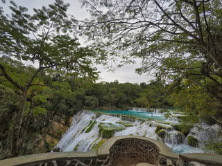 Unbelievable summer morning scene on the Waterfall (EL SALTO-EL MECO) san luis potosi...
