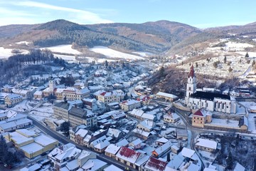 Aerial view of Gelnica city in Slovakia