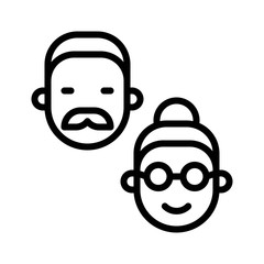 virus transmission or coronavirus related old man and woman vector in lineal style,