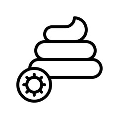 virus transmission or coronavirus related poop with bacteria vector in lineal style,