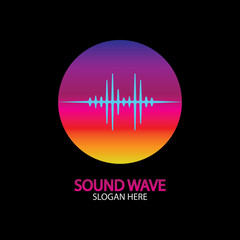 Sound Wave. Colorful sound waves for party, DJ, pub, clubs, discos. Audio equalizer technology. illustration