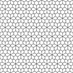 Seamless arabic geometric ornament in black and white.