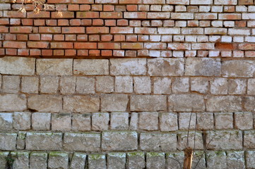 old red and white brick wall background