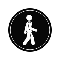 Walking man vector icon. People walk sign illustration. Business concept simple flat pictogram on isolated background.