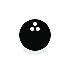 Bowling ball icon with shadow isolated on white background. Football icon. Vector illustration. EPS10