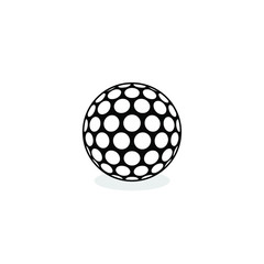Golf ball icon with shadow isolated on white background. Football icon. Vector illustration. EPS10