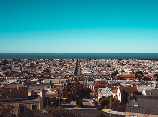 View of the Horizon in San Francisco above the Tiled Steps