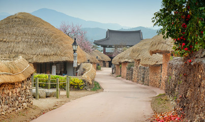 Naganeupseong Folk Village is located in Suncheon,  Jeollanam-do, South Korea