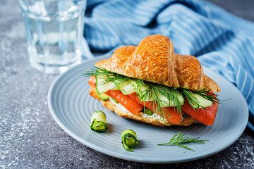 Smoked salmon ricotta cheese cucumber sandwich