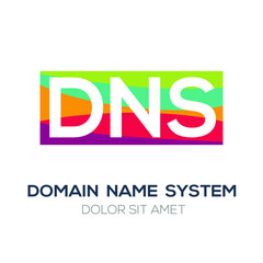 Creative colorful logo , DNS mean (domain name system) .