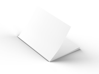 Open magazine with a glued binding. Vertical A4 format. 3d illustration.