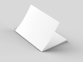 Open magazine with a glued binding. Vertical A4 format. 3d illustration.