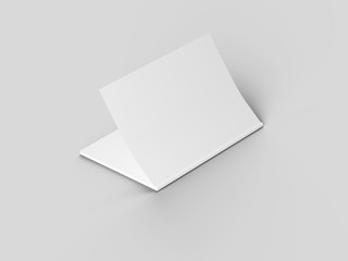 Open magazine with a glued binding. Vertical A4 format. 3d illustration.