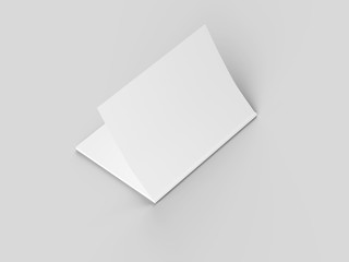 Open magazine with a glued binding. Vertical A4 format. 3d illustration.