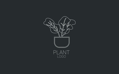 Green plant logo design thrives vector illustration