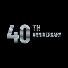 Paper cutting 40 year anniversary  template design vector eps 10