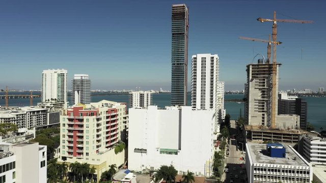 Aerial footage Elysee Edgewater Miami tower