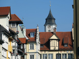 Obraz premium Altstadt und Münster Unserer Lieben Frau in Lindau